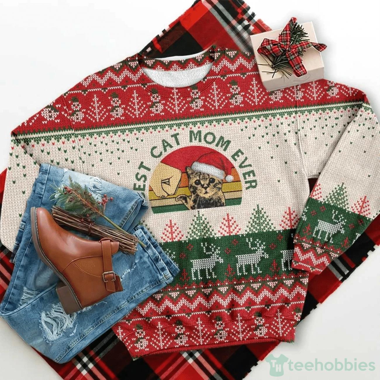 Best Cat Mom Ever Ugly Sweater For Christmas Product Photo 1