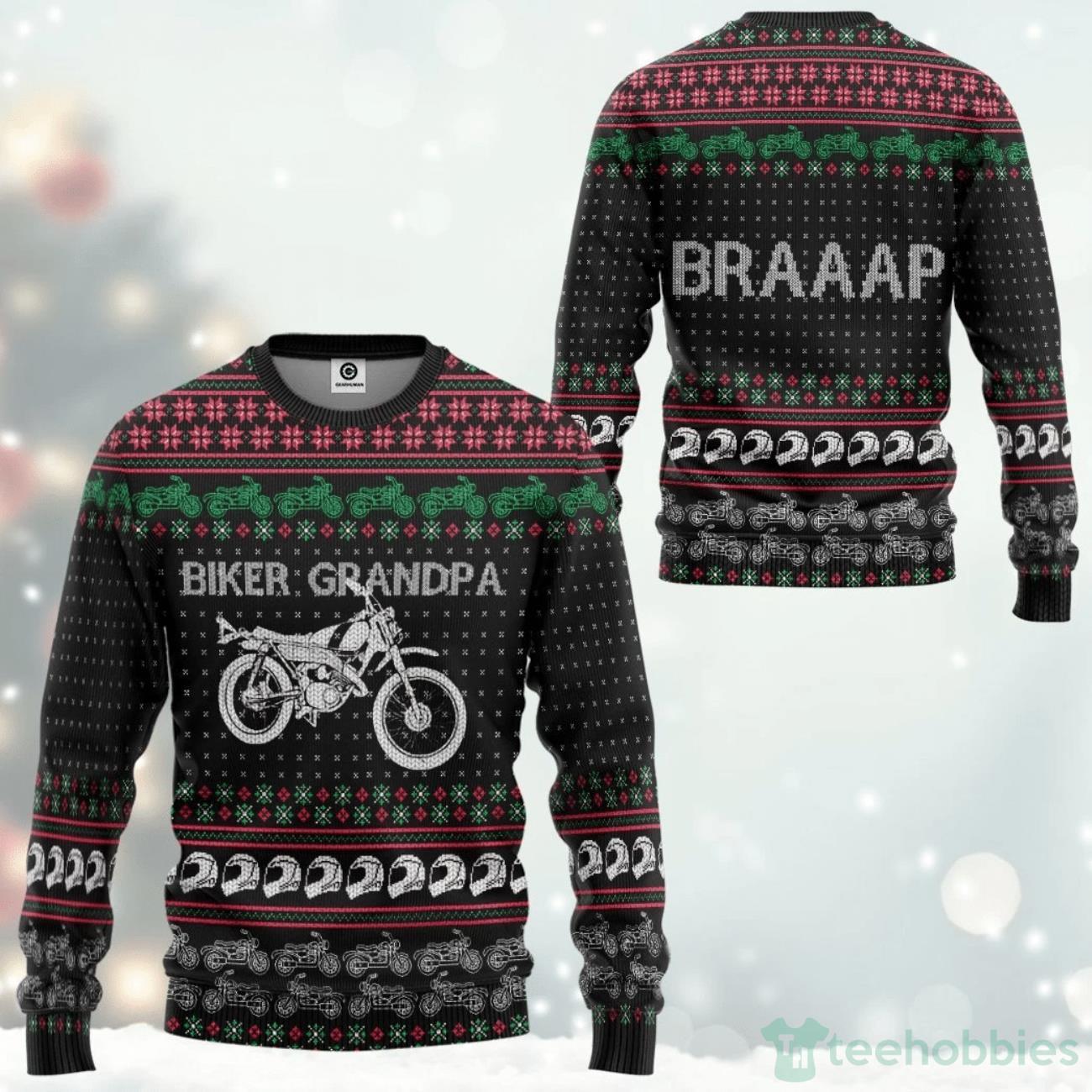 Biker Grandpa Braaap Ugly Sweater For Christmas Product Photo 1
