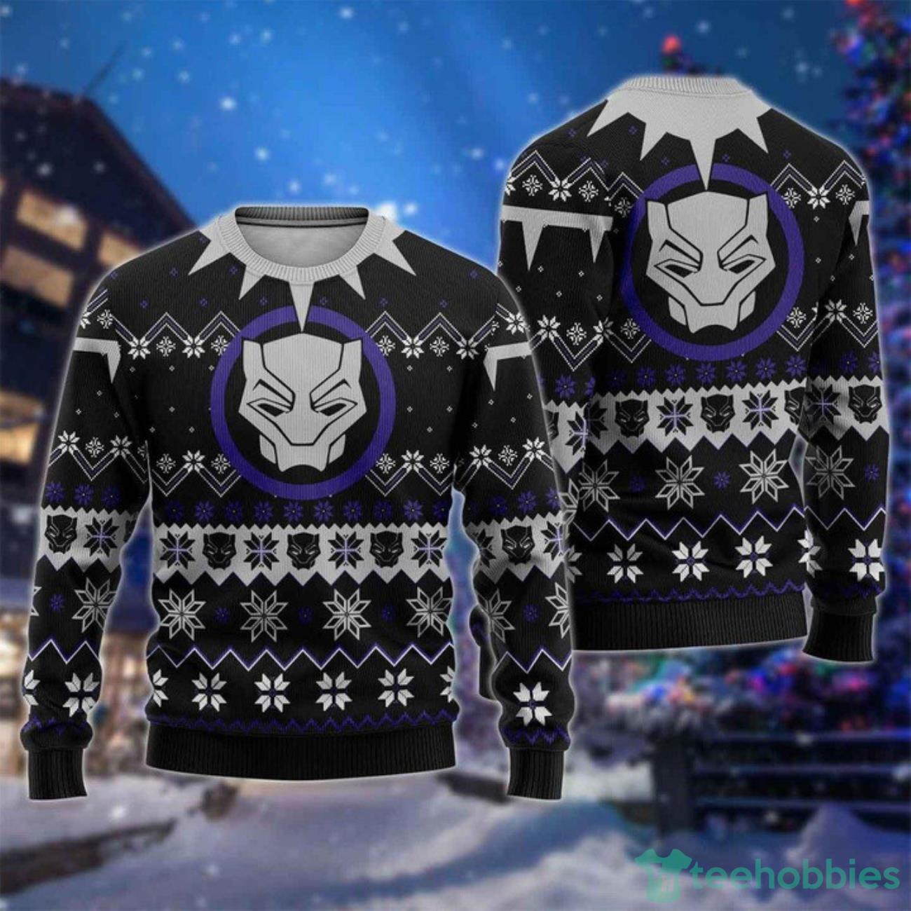 Black Panther Ugly Christmas Sweater For Men Women Product Photo 1