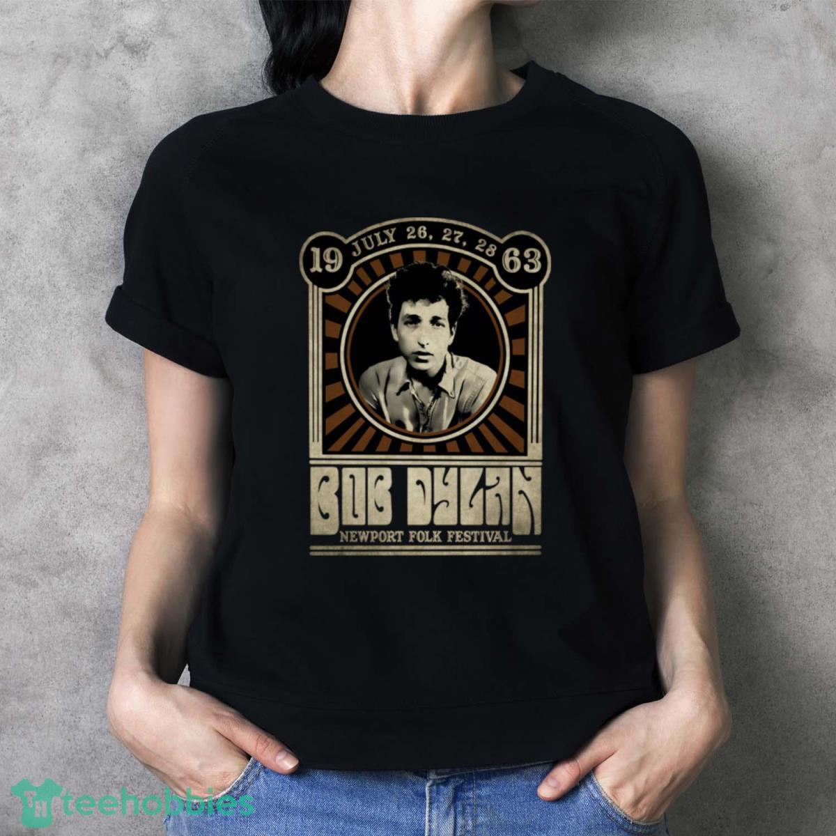 Bob Dylan Newport Folk Festival T Shirt - Ladies T-Shirt