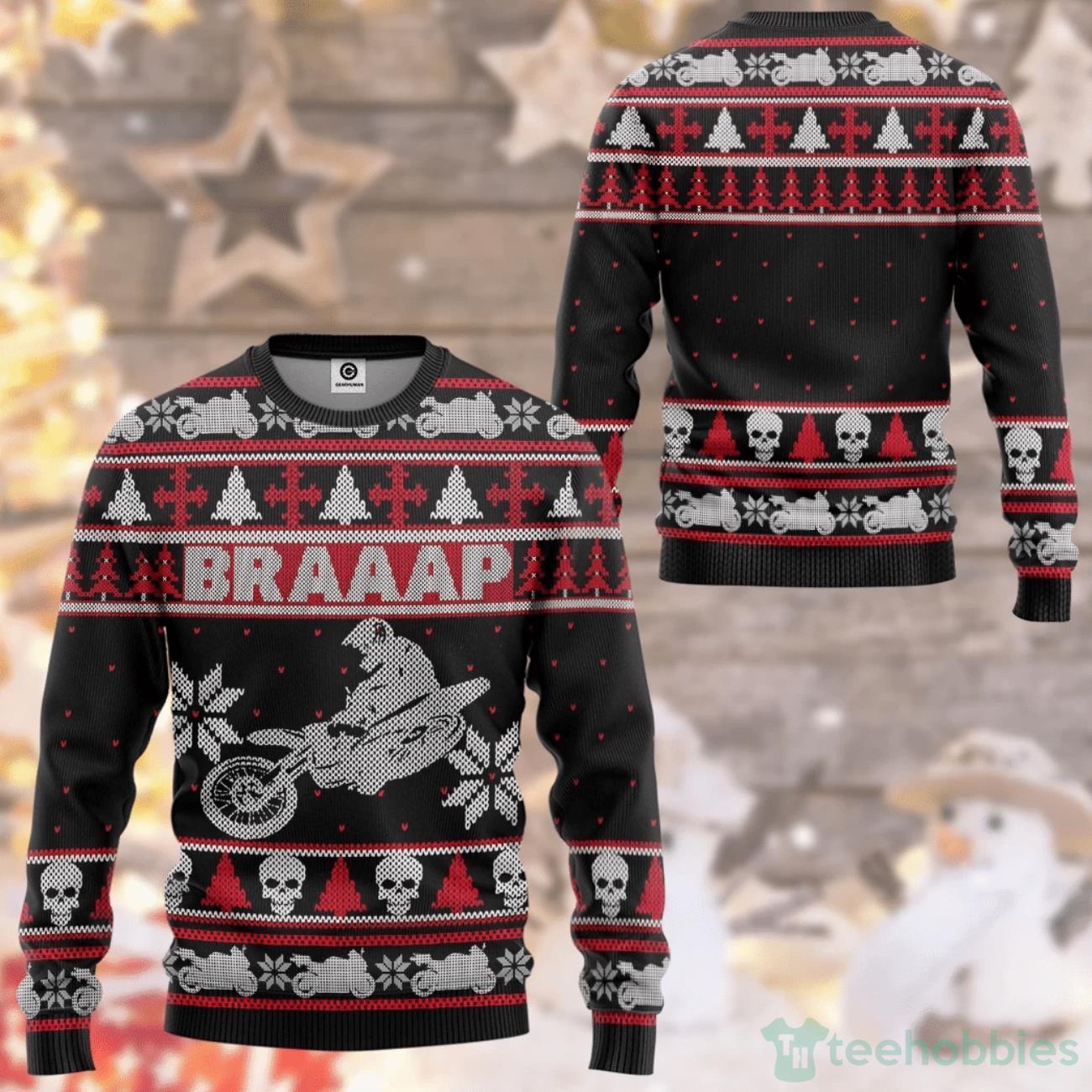Braaap Dirt Bike Ugly Sweater For Christmas Product Photo 1