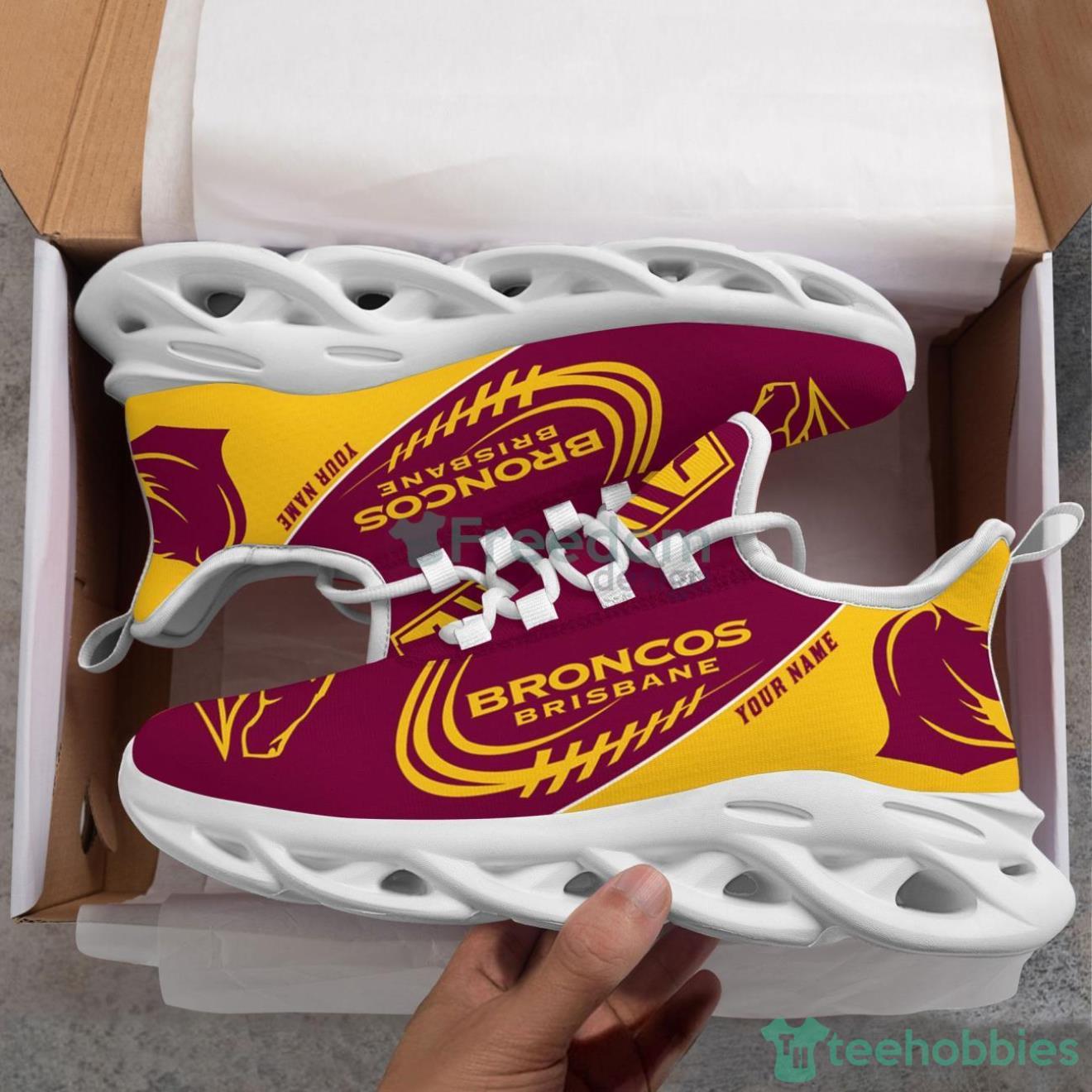 Custom Name Brisbane Broncos Sneakers Max Soul Shoes For Men And Women