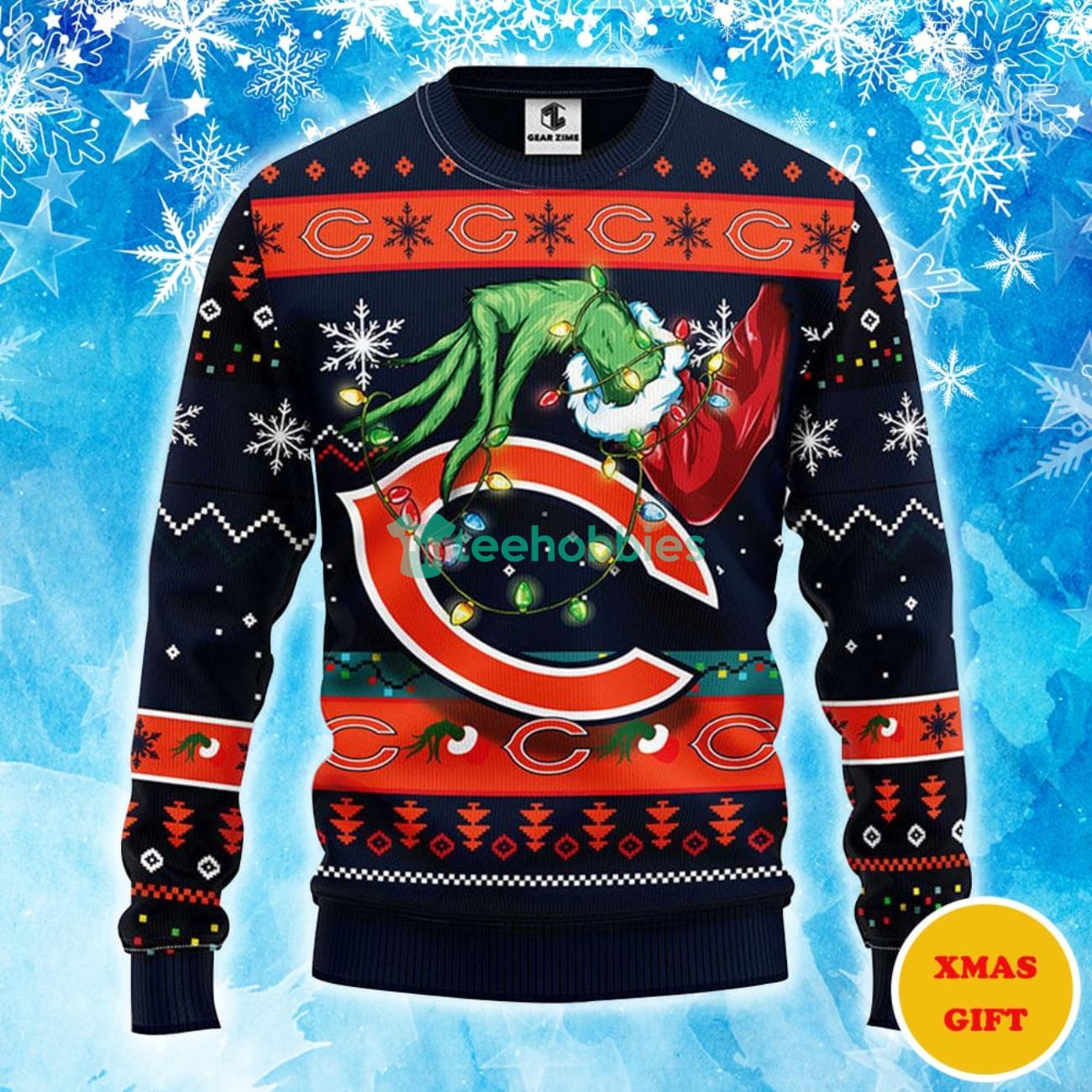 Chicago Bears Grinch Christmas AOP Sweater Product Photo 1