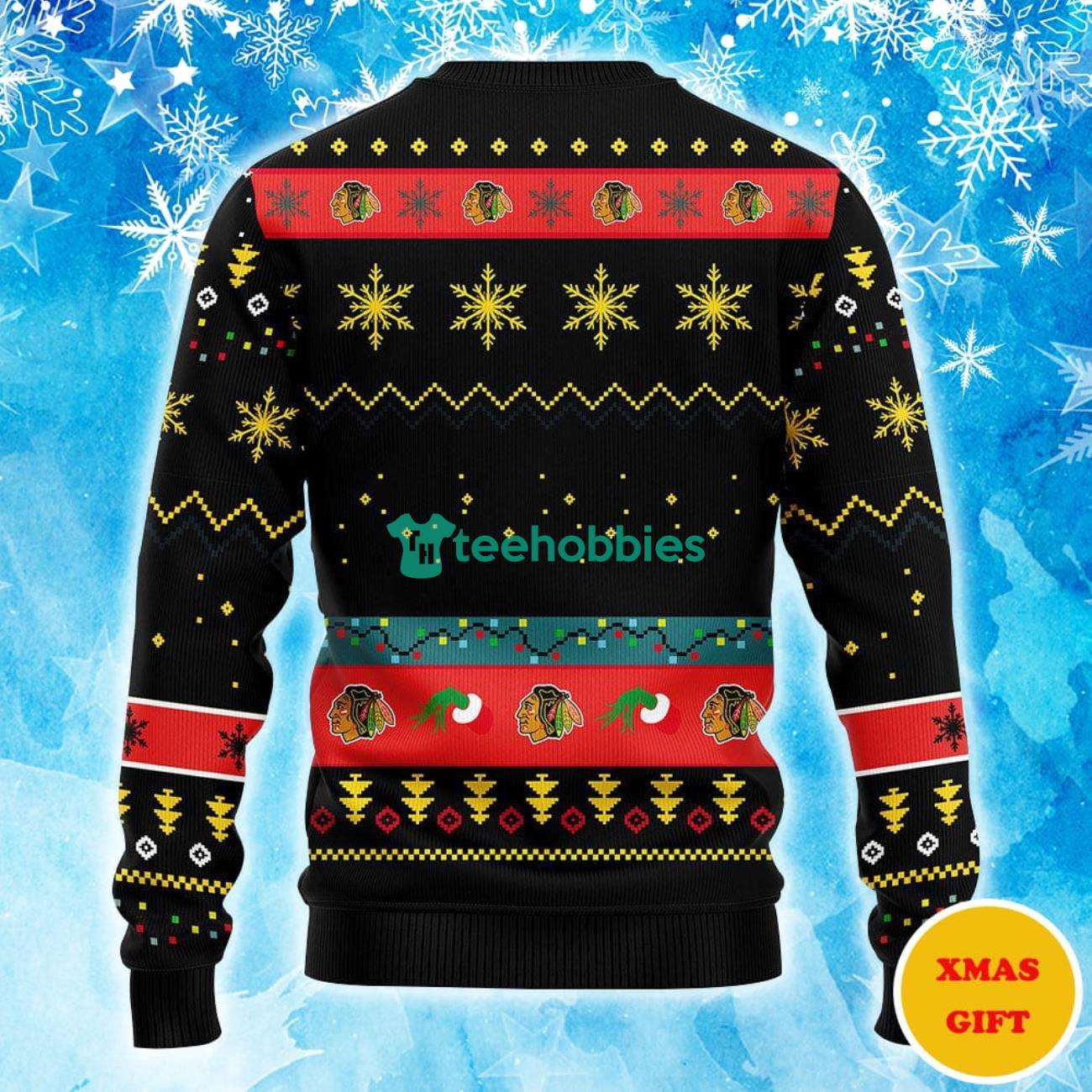 Chicago Blackhawks Grinch Christmas AOP Sweater Product Photo 2