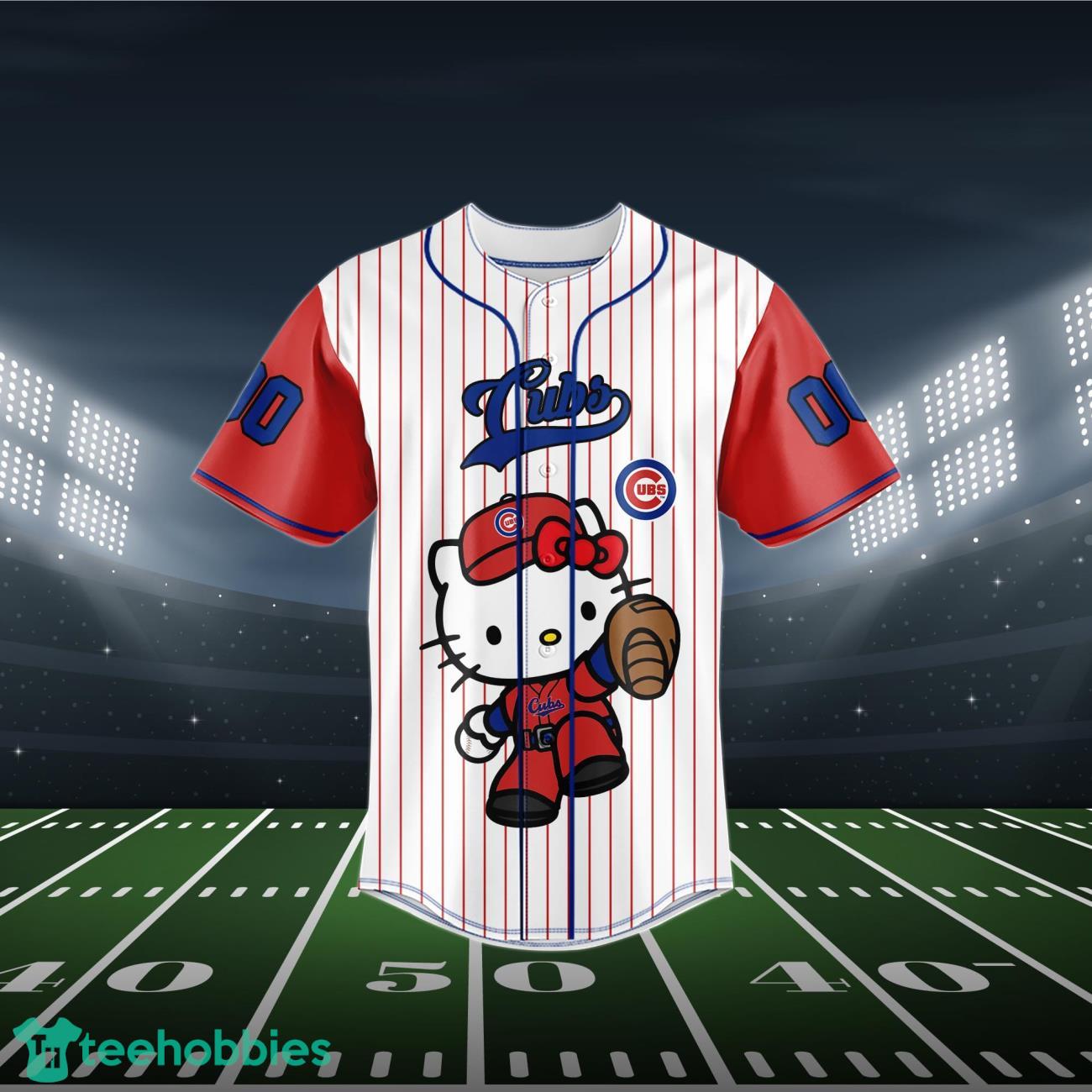 Chicago Cubs Baseball Jersey MLB Hello Kitty Custom Name & Number Product Photo 2