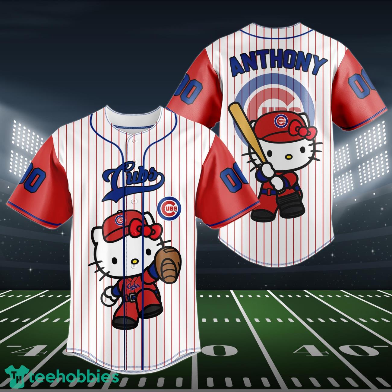 Chicago Cubs Baseball Jersey MLB Hello Kitty Custom Name & Number Product Photo 1
