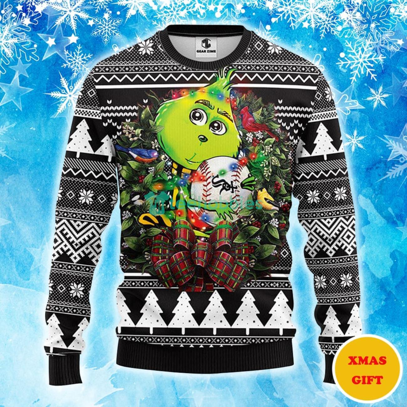 Chicago White Sox Grinch Hug Christmas AOP Sweater Product Photo 1