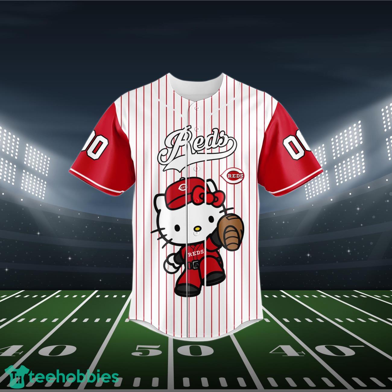 Cincinnati Reds Baseball Jersey MLB Hello Kitty Custom Name & Number Product Photo 2
