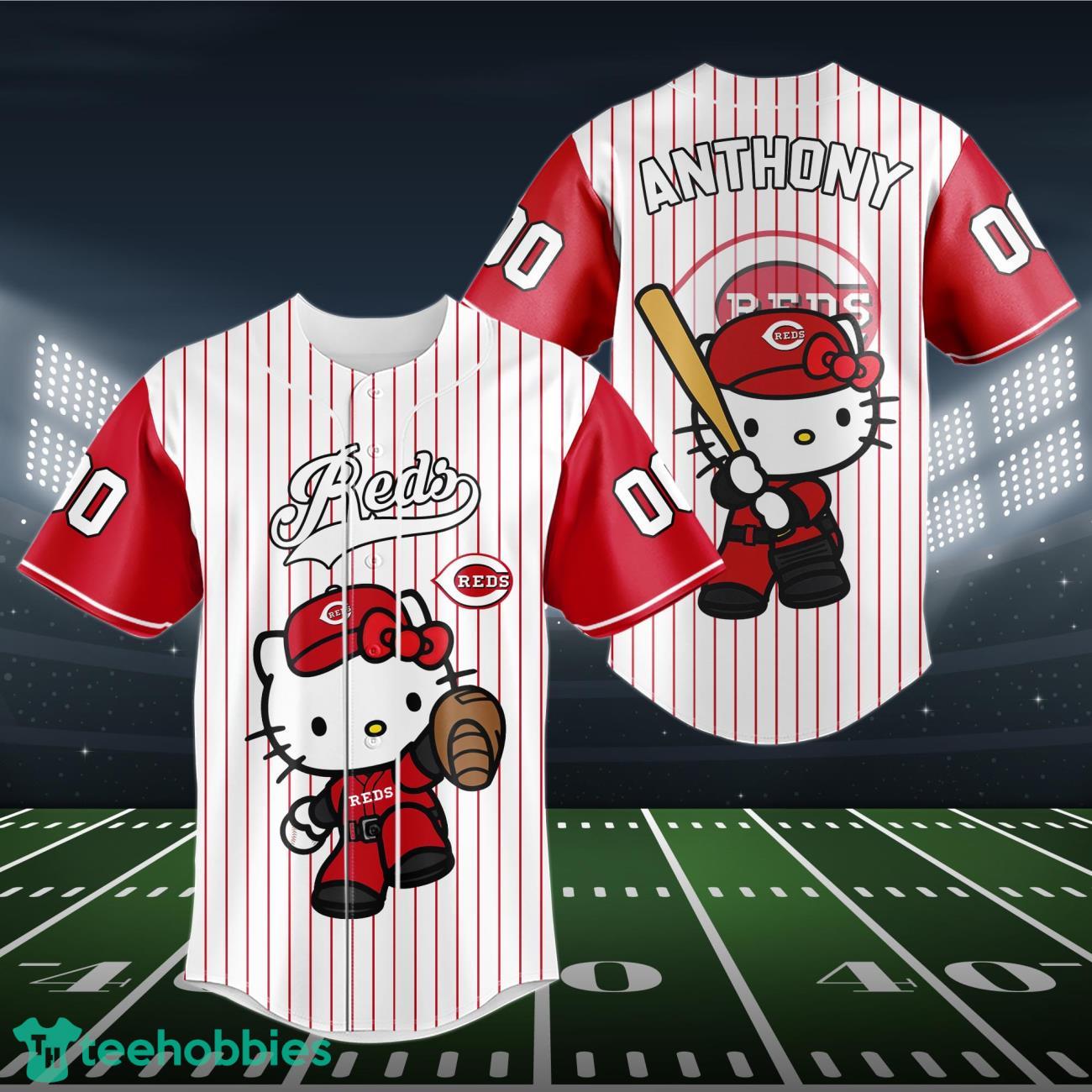 Cincinnati Reds Baseball Jersey MLB Hello Kitty Custom Name & Number Product Photo 1