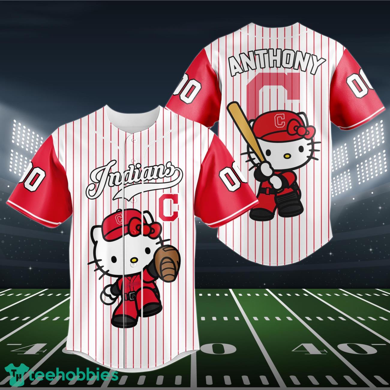Cleveland Indians Baseball Jersey MLB Hello Kitty Custom Name & Number Product Photo 1