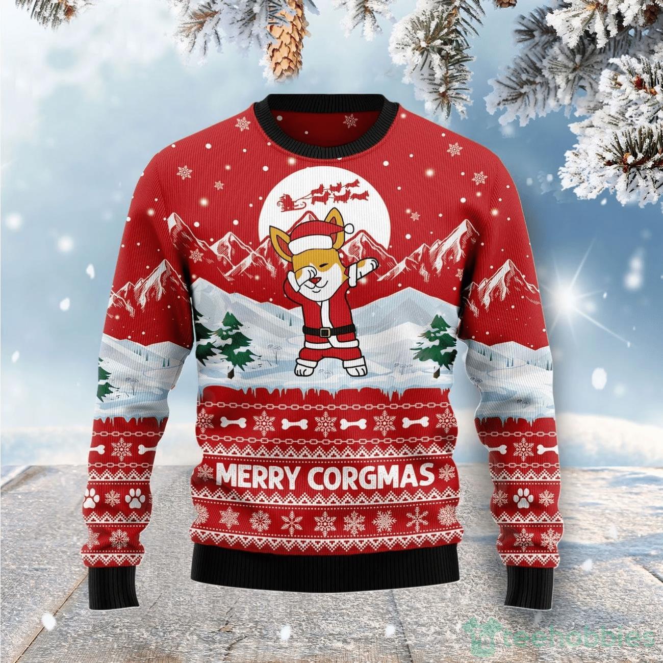 Corgi Dog Merry Xmas Ugly Sweater For Christmas Product Photo 1