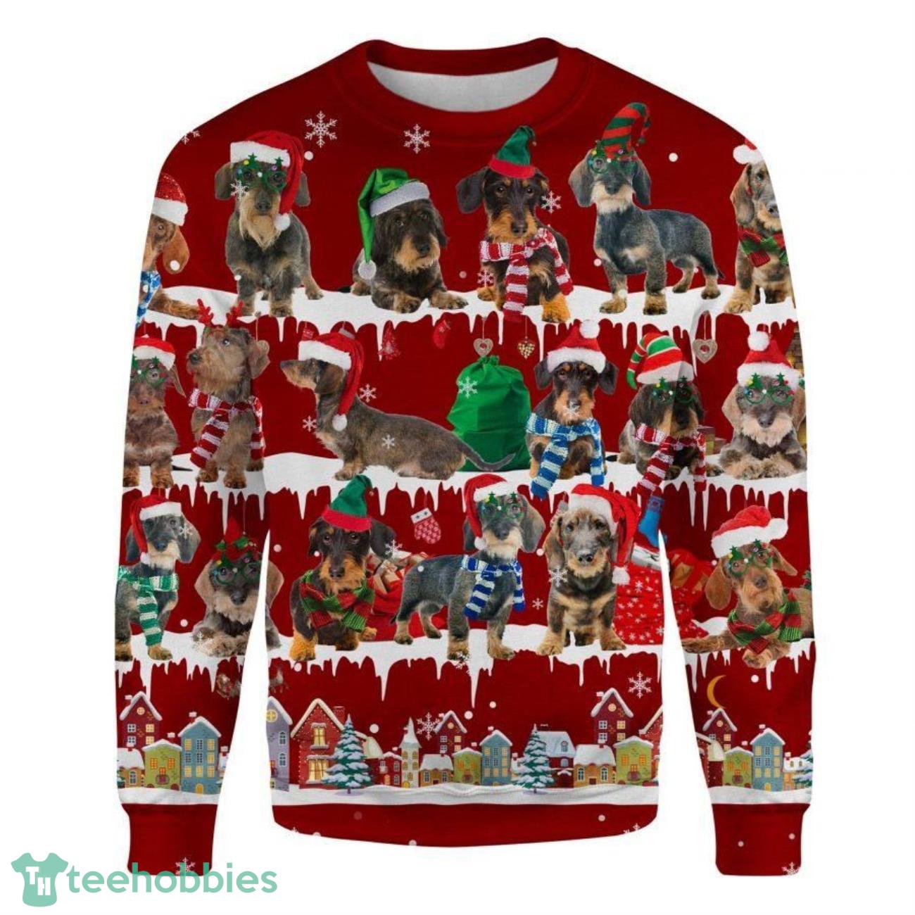 Dachshunds Christmas Snowflake Vintage Christmas Sweater Weiner Dog Gifts Product Photo 2