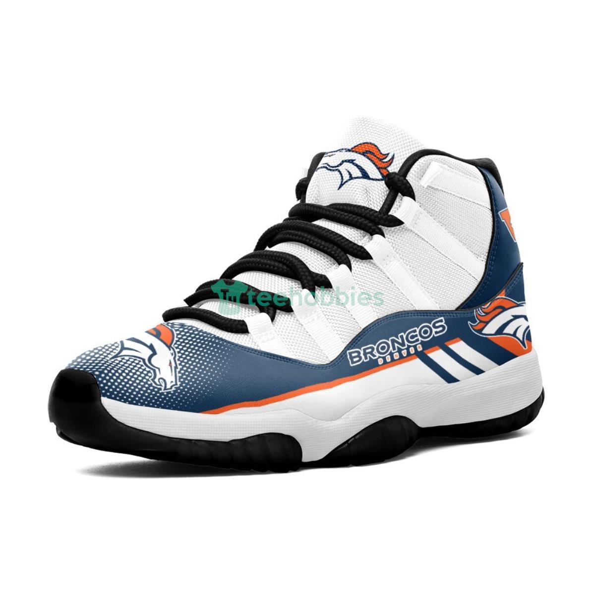 Denver Broncos Navy & Gray Impressive Design Air Jordan 11 Shoes Product Photo 2
