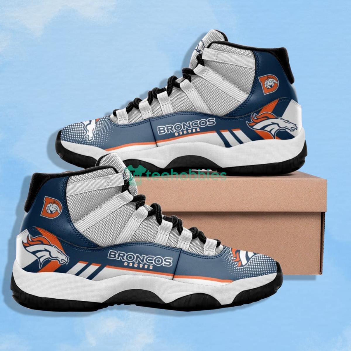 Denver Broncos Navy & Gray Impressive Design Air Jordan 11 Shoes Product Photo 1