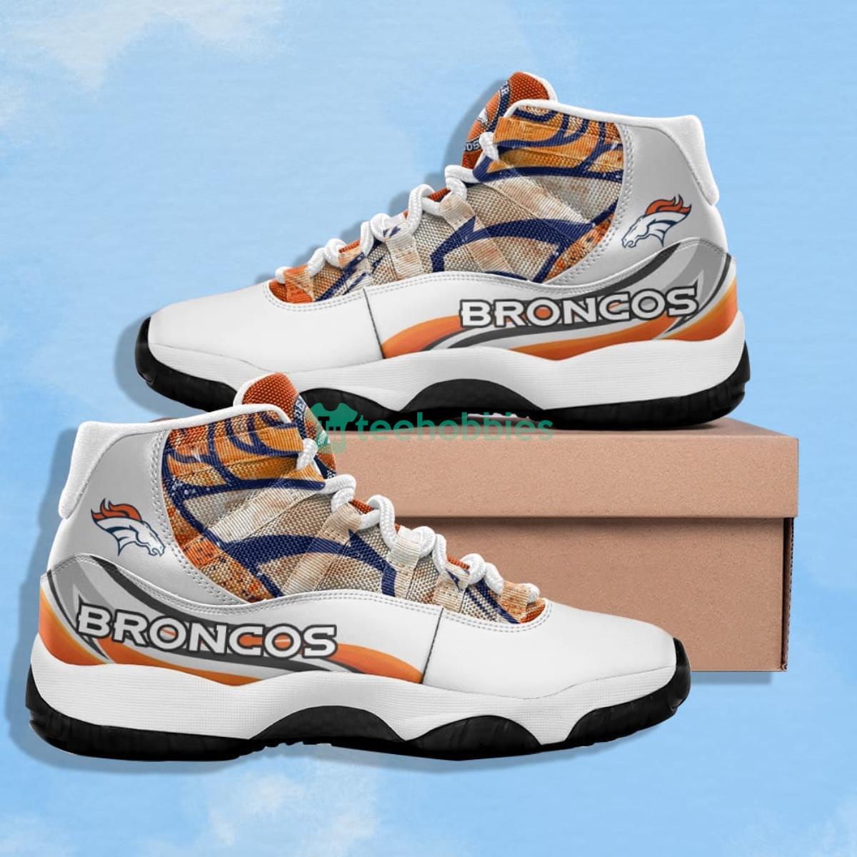 Denver Broncos Orange & White Impressive Design Air Jordan 11 Shoes Product Photo 2