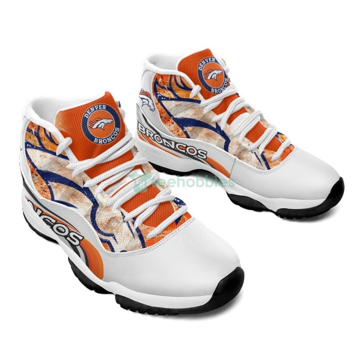 Denver Broncos Orange & White Impressive Design Air Jordan 11 Shoes Product Photo 1