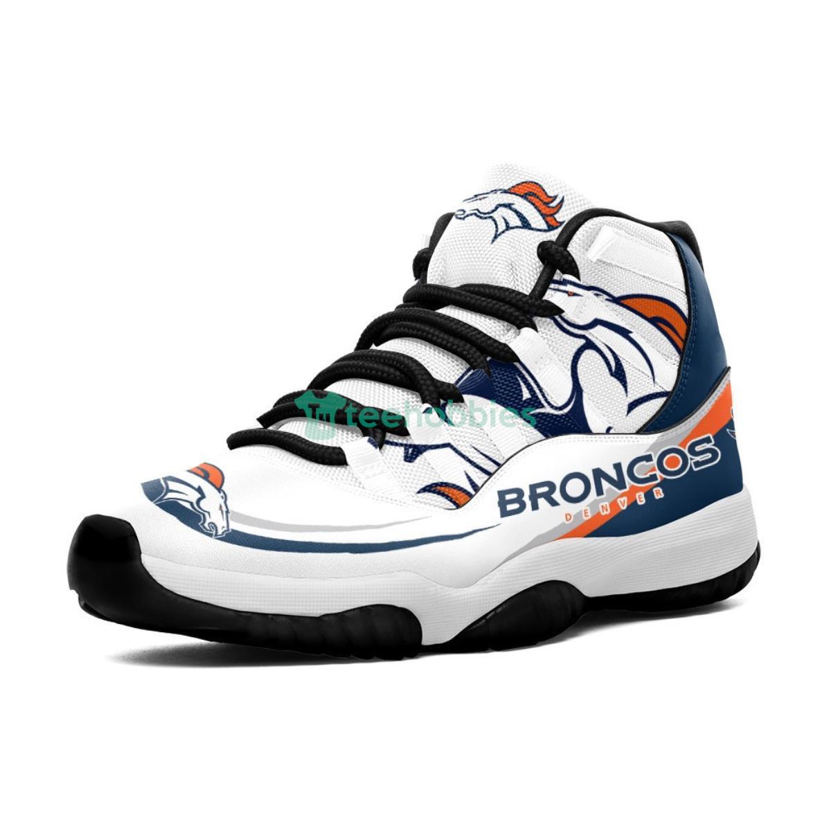 Denver Broncos White & Navy Impressive Design Air Jordan 11 Shoes Product Photo 2