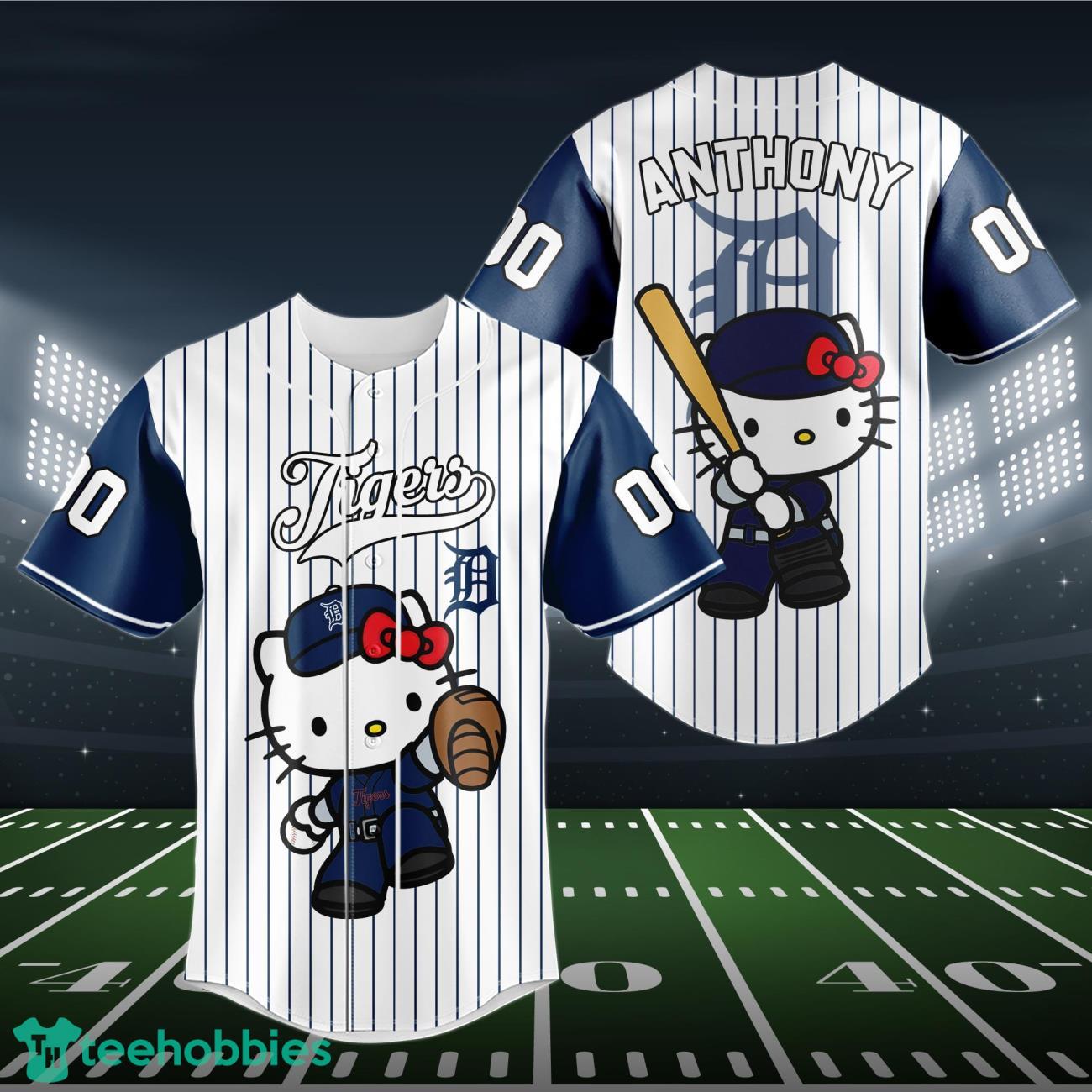 Detroit Tigers Baseball Jersey MLB Hello Kitty Custom Name & Number Product Photo 1