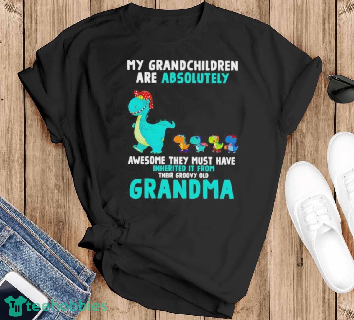 Dragon My Grandchildren Are Absolutely Awesome They Must Have Inherited It From Their Groovy Old Grandma Shirt - Black T-Shirt