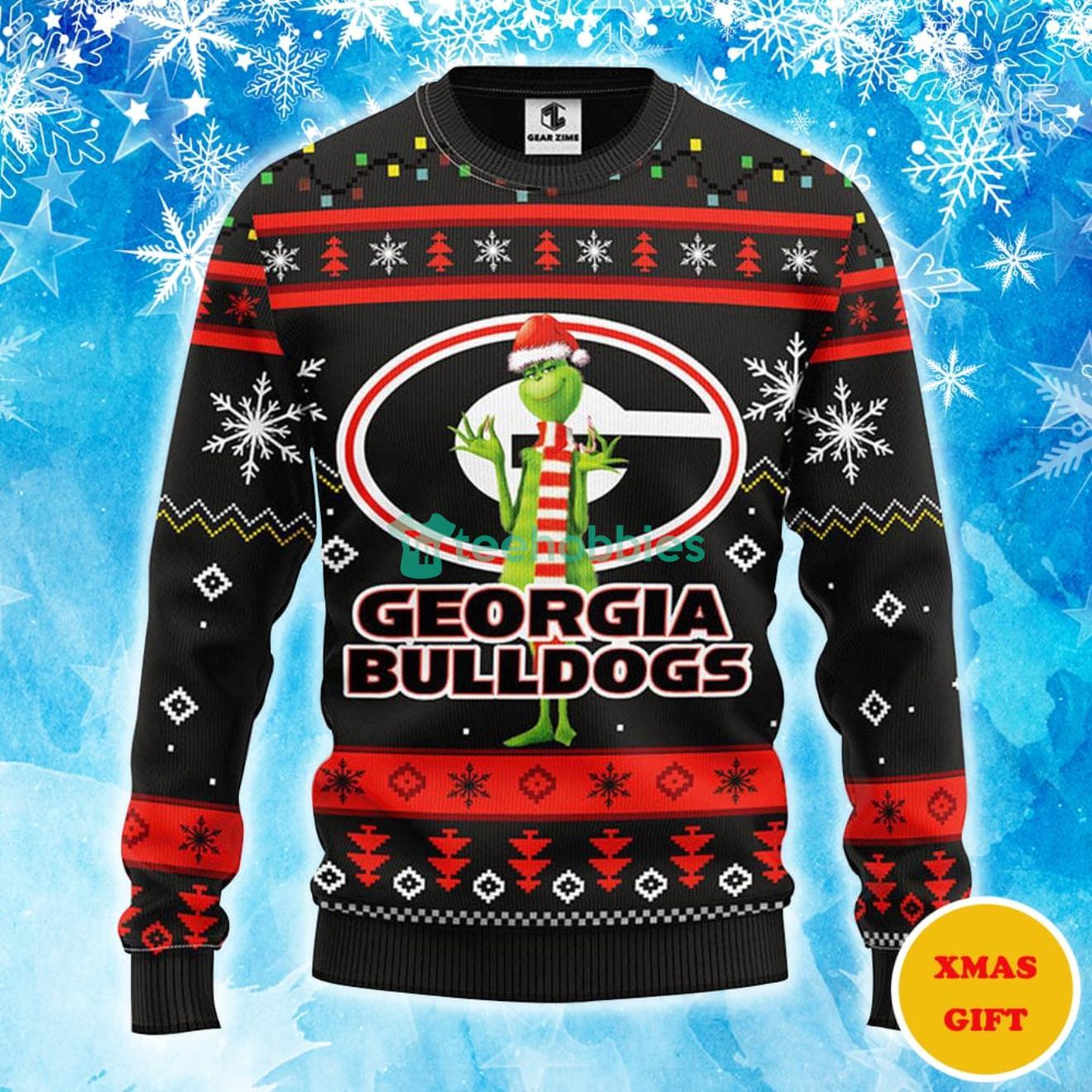 Georgia Bulldogs Funny Grinch Christmas AOP Sweater Product Photo 1