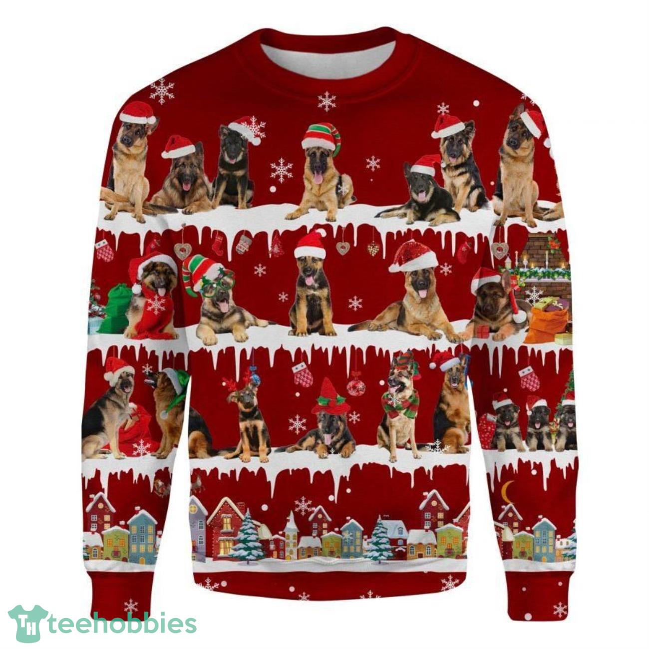 German Shepherd Snow Christmas Sweater Adorable Dog Ugly Xmas Sweater, Gifts For Roommate Product Photo 2