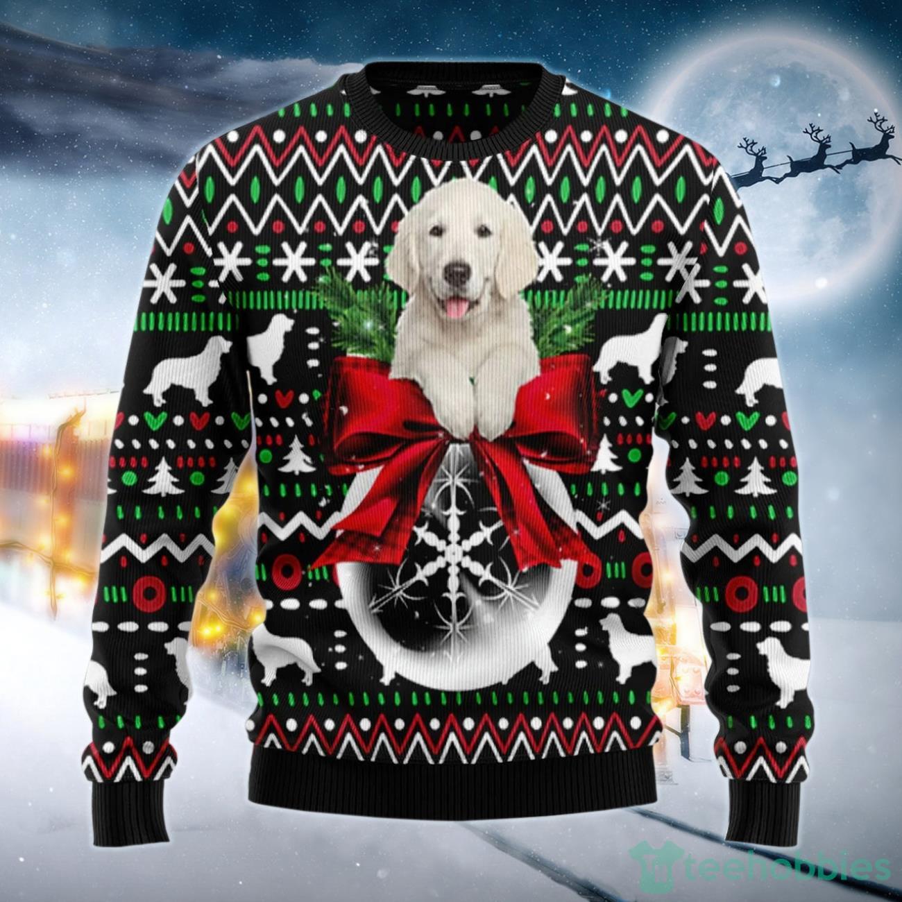 Golden Retriever Puppy Xmas Ugly Sweater Product Photo 1