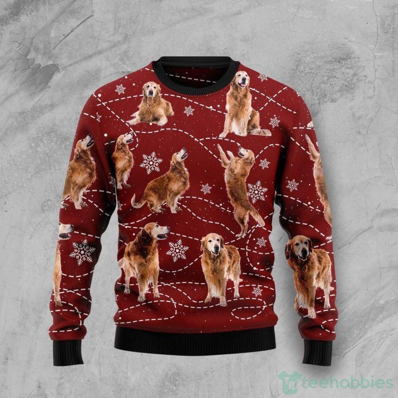 Golden Retriever Ugly Sweater For Christmas Product Photo 1