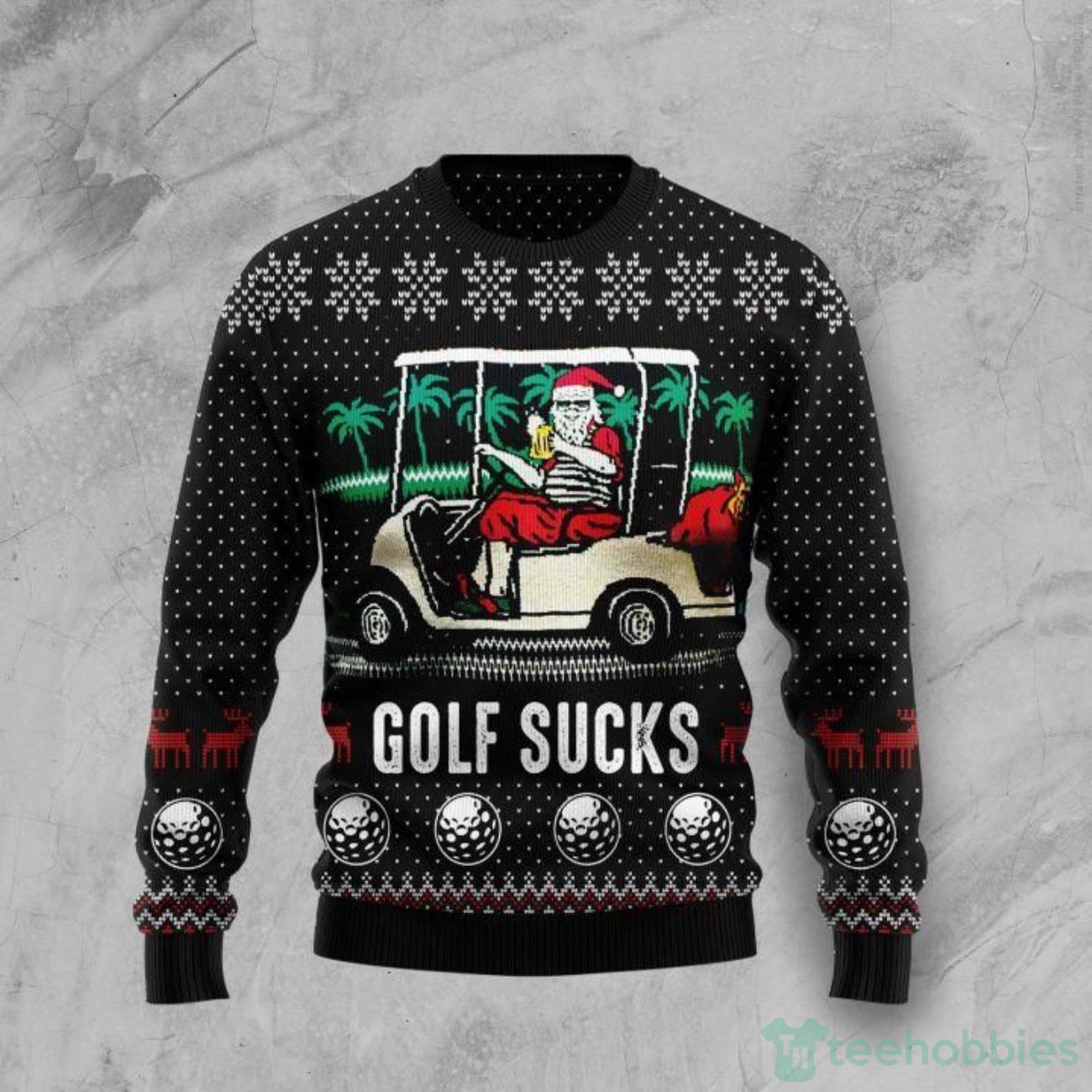 Golf Sucks Ugly Sweater For Christmas Product Photo 1