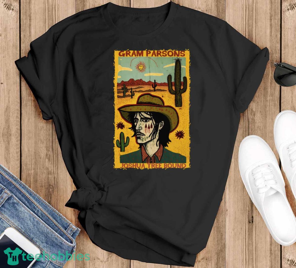 Gram Parsons Joshua Tree Bound T Shirt - Black T-Shirt