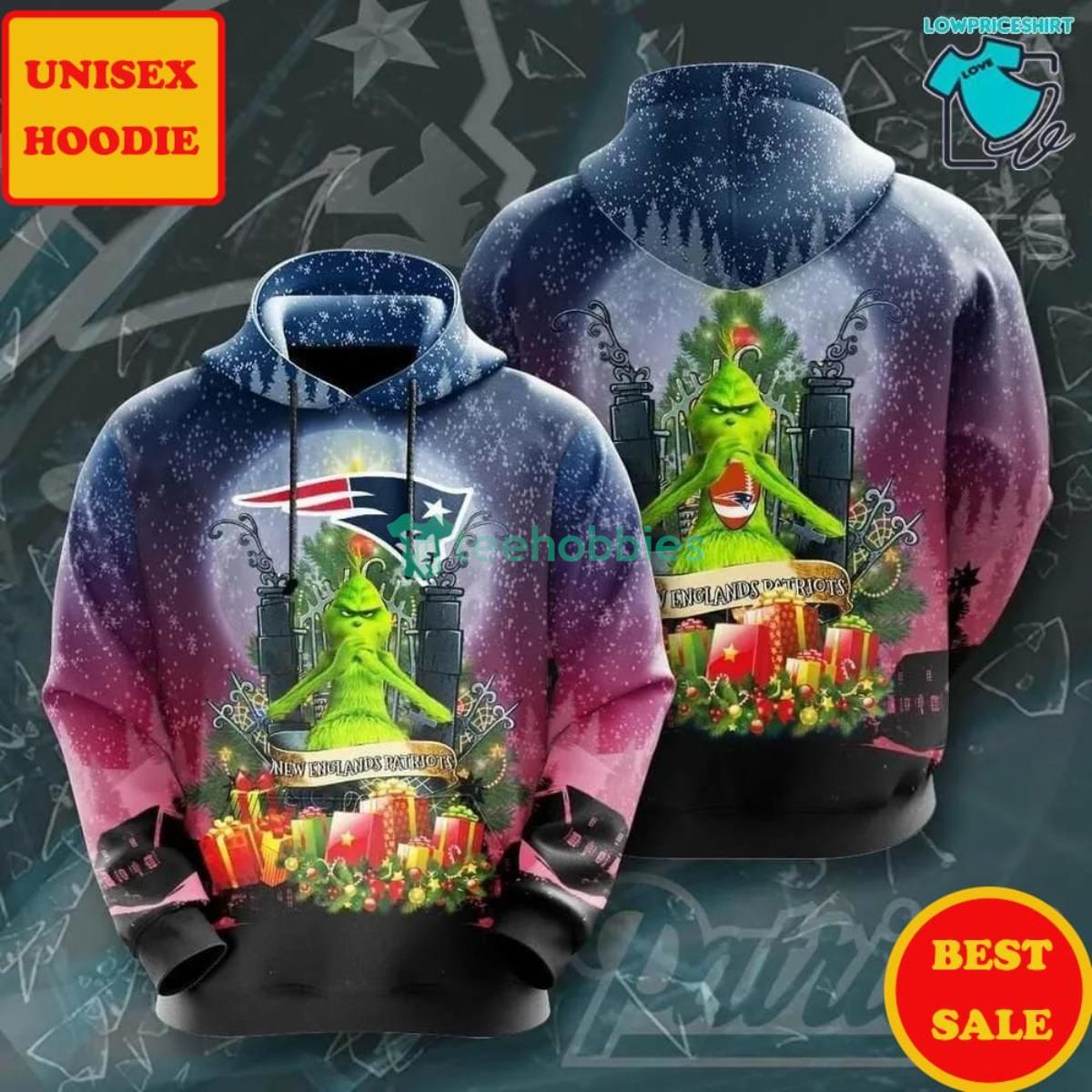 Grinch King Christmas Tree New England Patriots 3D Hoodie Product Photo 1