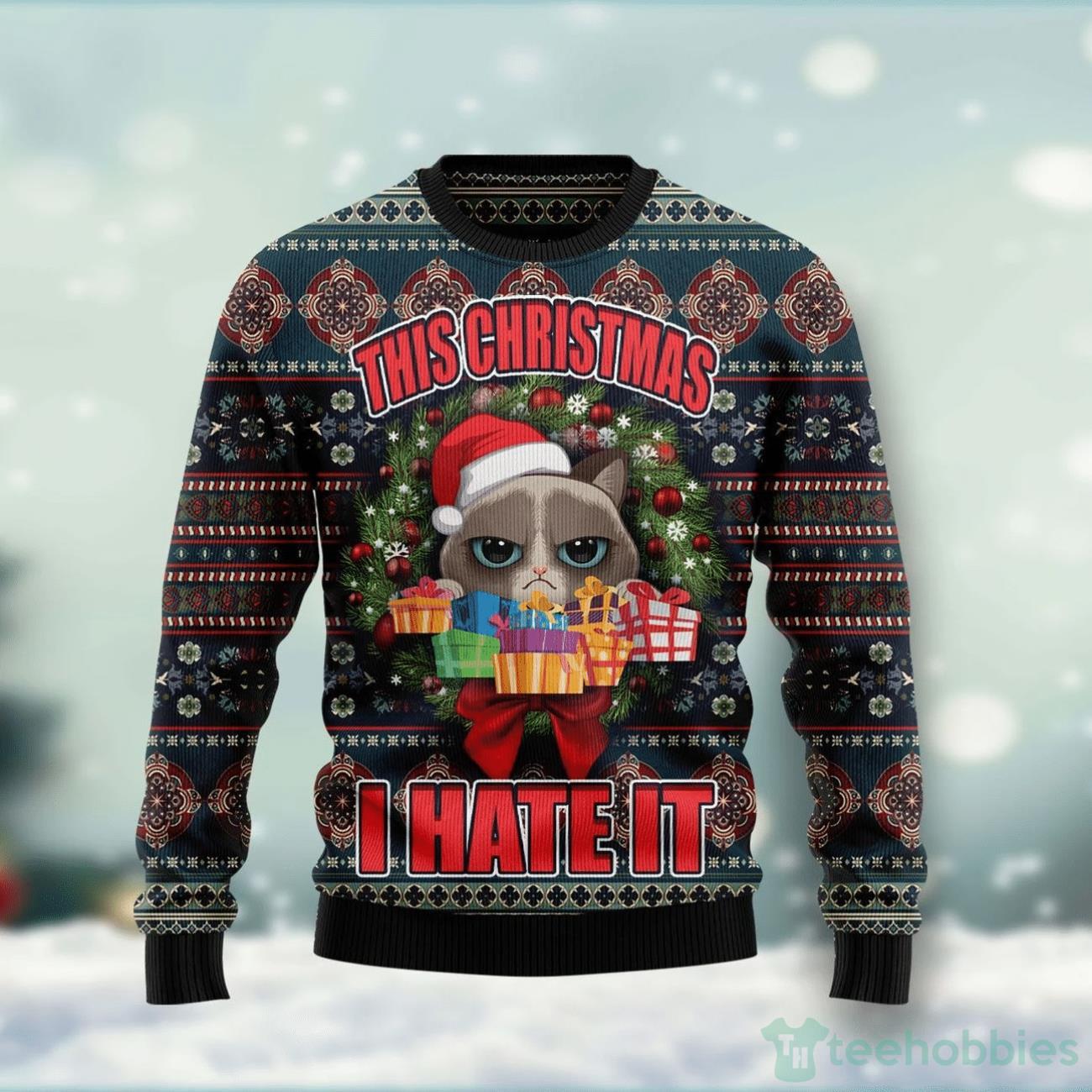 Grumpy Cat This Christmas I Hate It Ugly Sweater For Christmas Product Photo 1