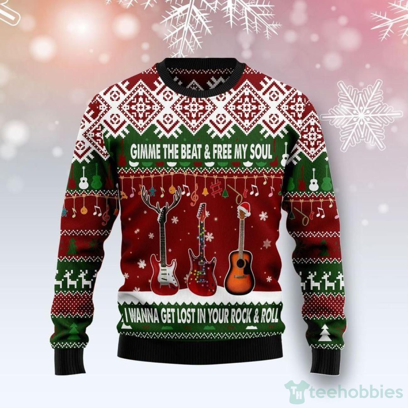 Guitar Gimme The Beat Ugly Sweater For Christmas Product Photo 1