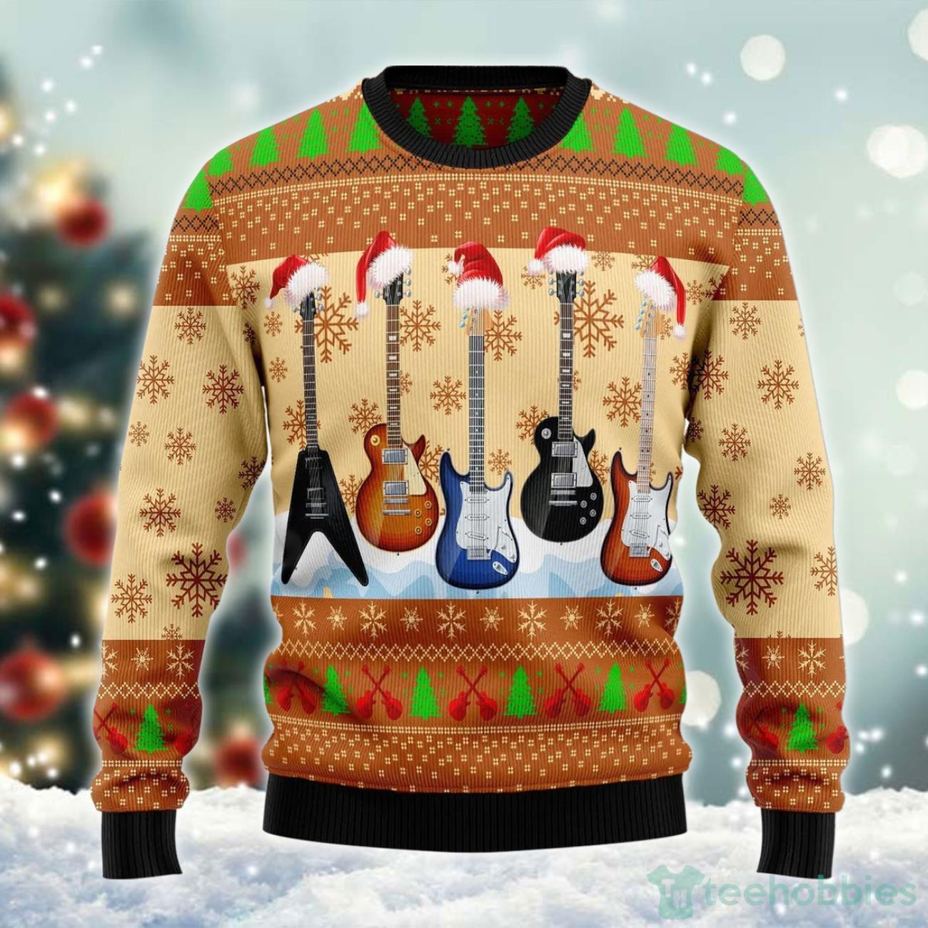 Guitars Santa Xmas Ugly Sweater Product Photo 1