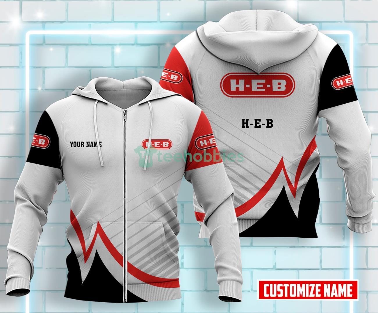 H-E-B All Over Printed 3D Custom Name Zip Hoodie For Men Women Product Photo 1