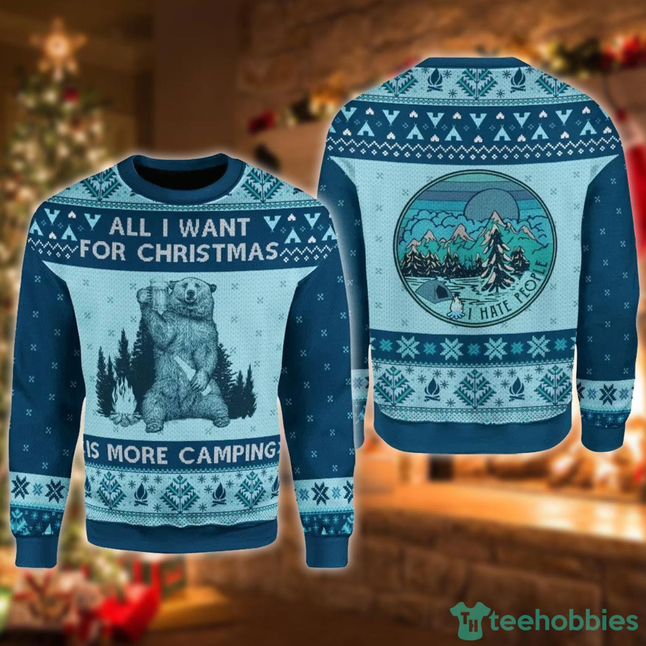 Hate People And Love Camping Ugly Christmas Sweater Product Photo 1