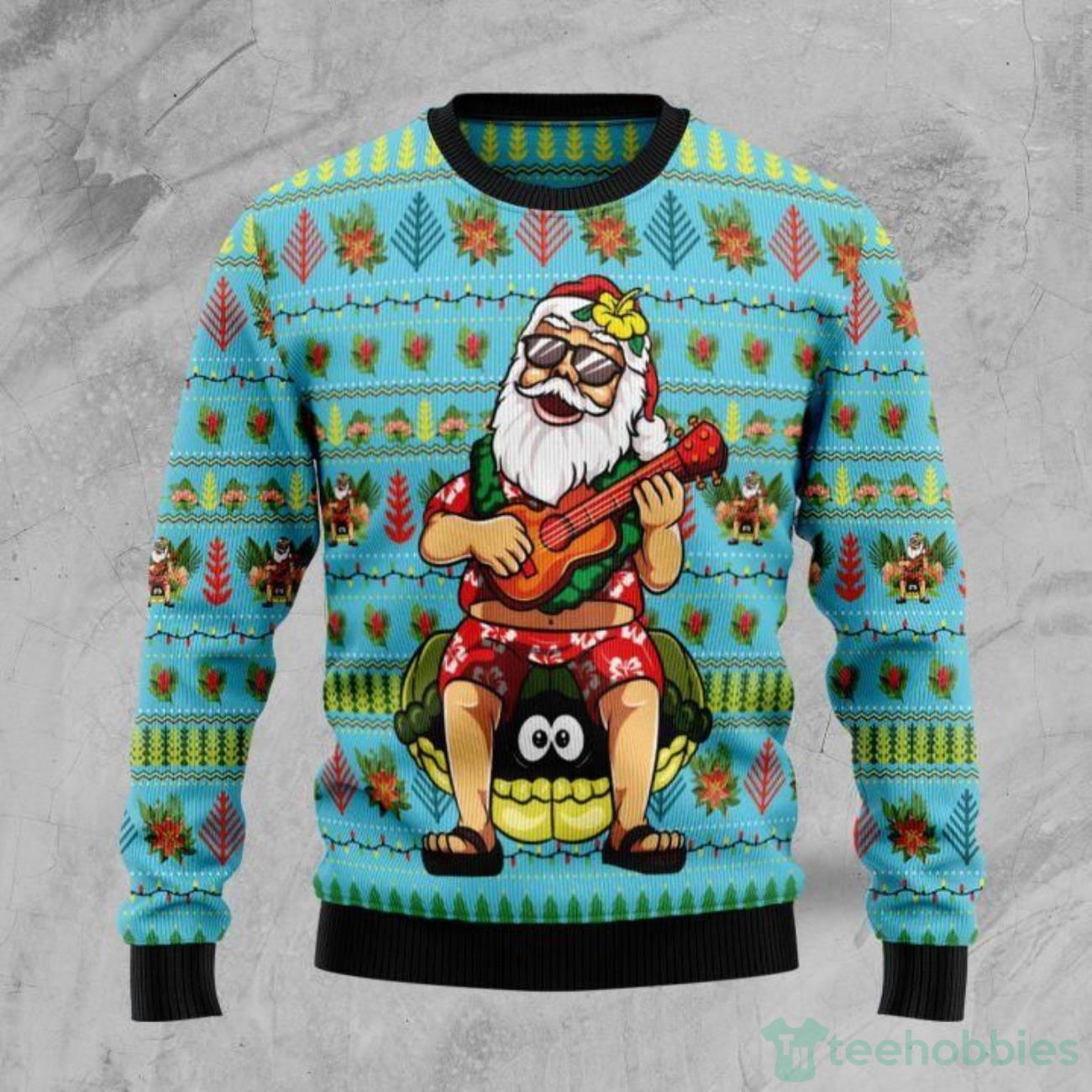 Hawaiian Christmas Santa Claus Ugly Sweater For Christmas Product Photo 1
