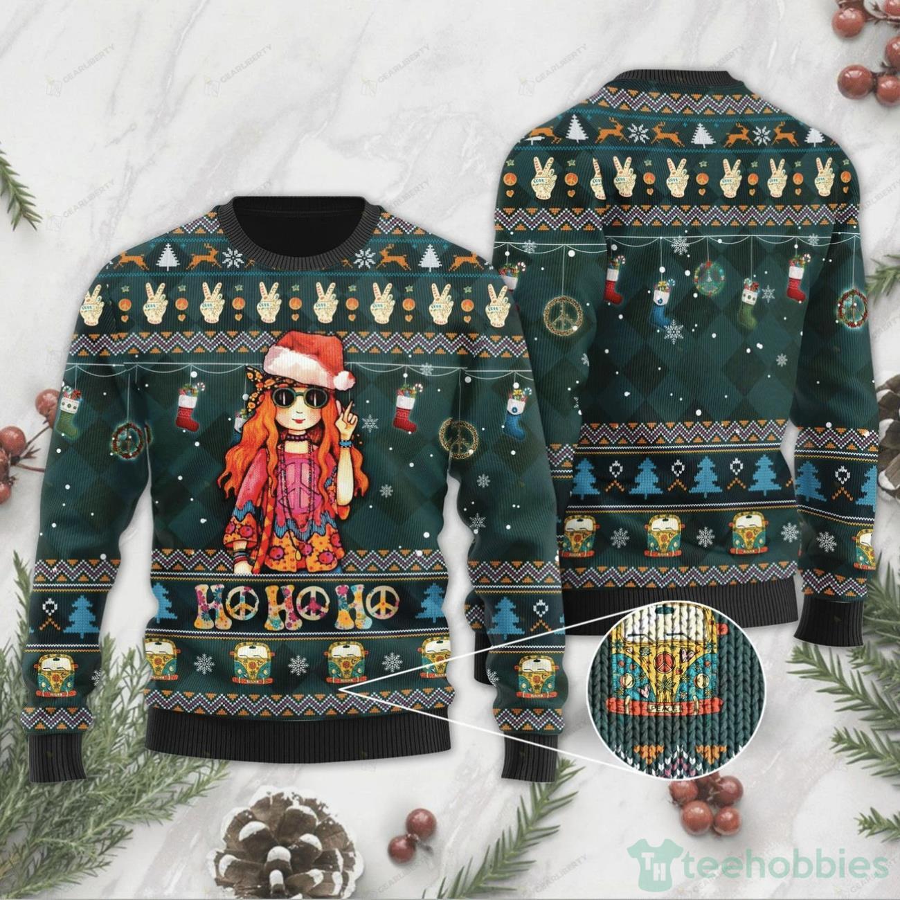 Hippie Lovers Ugly Sweater For Christmas Product Photo 1