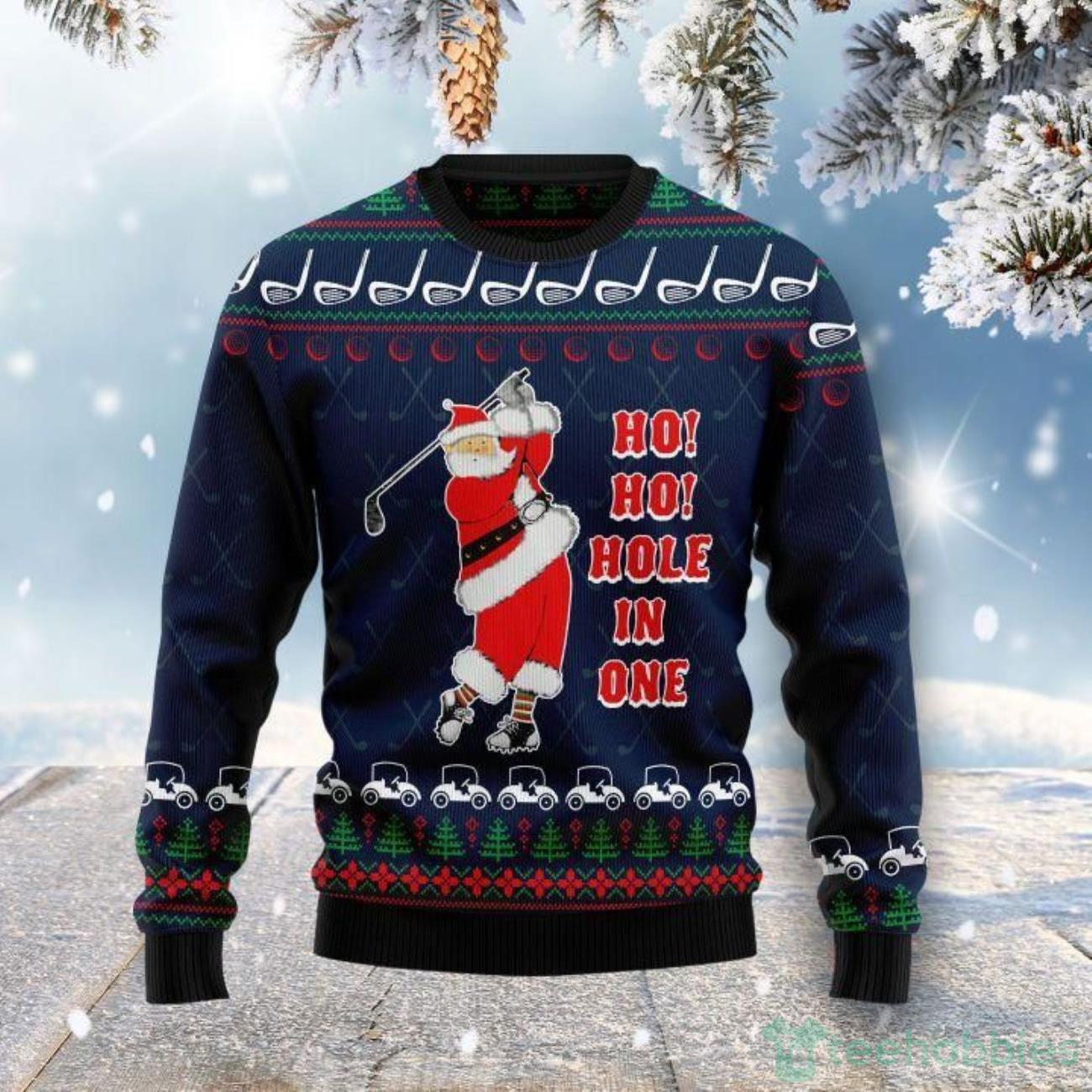 Ho Ho Hole In One Ugly Sweater For Christmas Product Photo 1