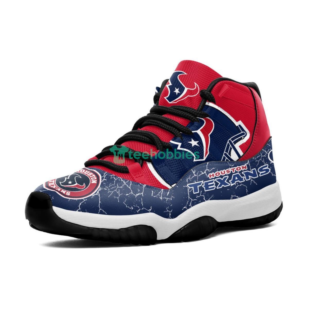 Houston Texans Lightning Navy & Red Impressive Design Air Jordan 11 Shoes Product Photo 2