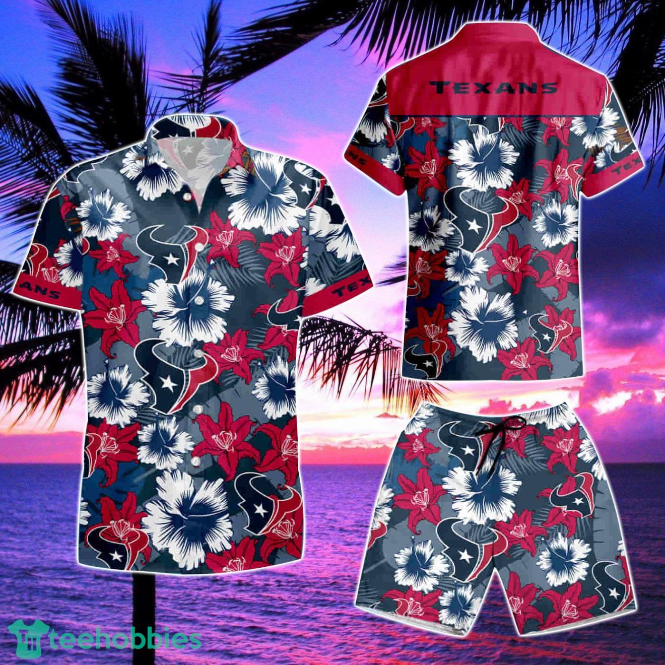 Houston Texans Logo Tropical Hawaiian Shirt & Short Product Photo 2
