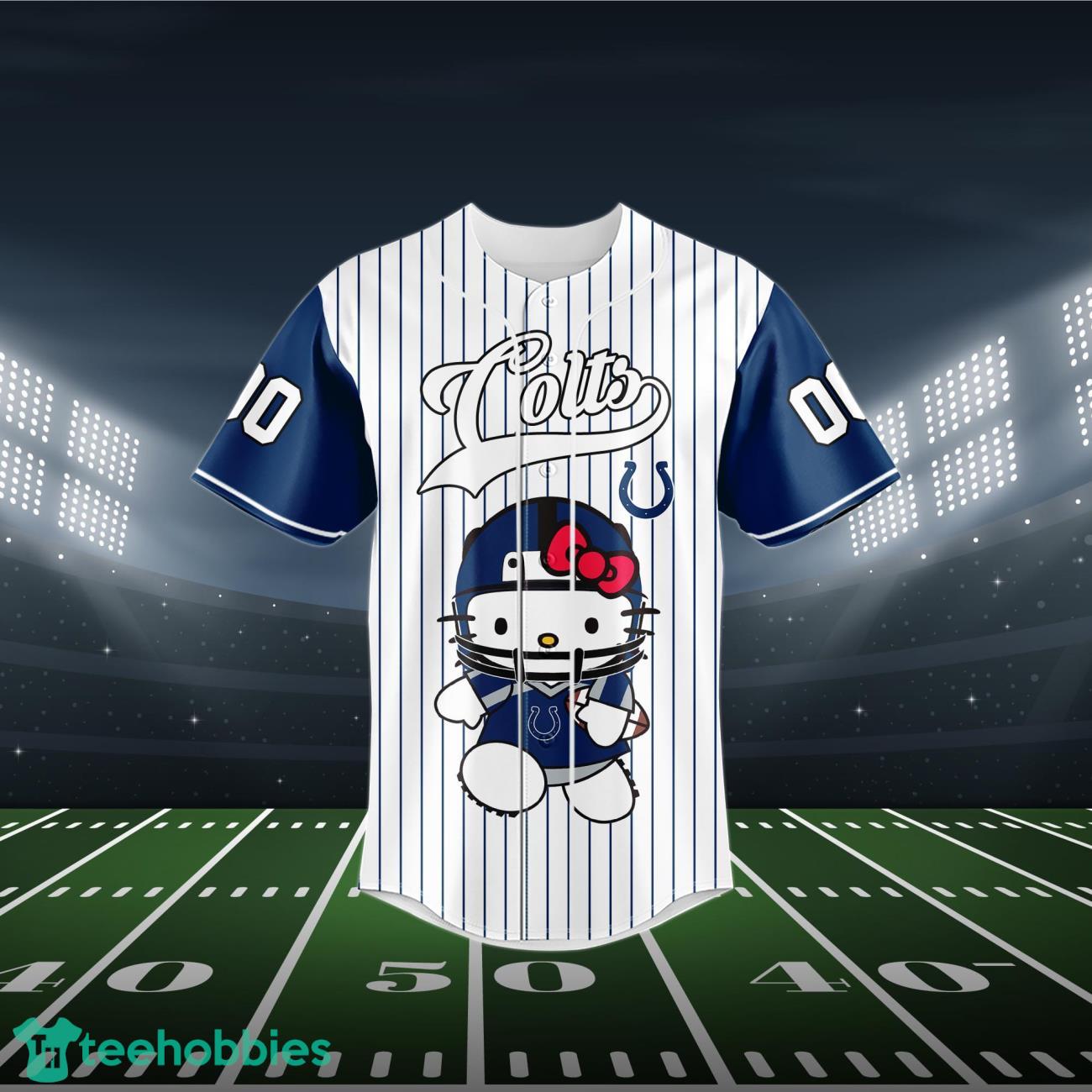 Indianapolis Colts Baseball Jersey NFL Hello Kitty Custom Name & Number Product Photo 2
