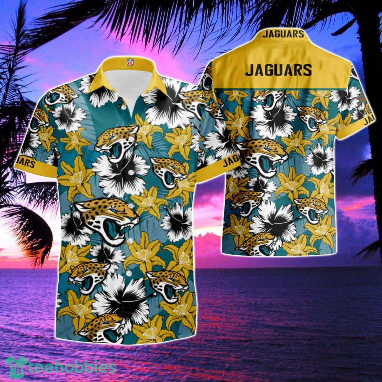 Jacksonville Jaguars Tropical Flower Aloha Hawaiian Shirt & Short Product Photo 1