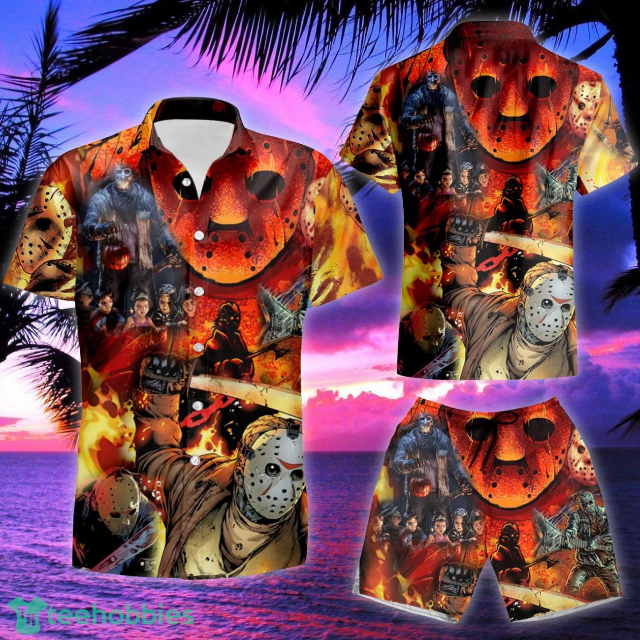 Jason Friday The 13Th Killer Hawaiian Shirt & Short Product Photo 2