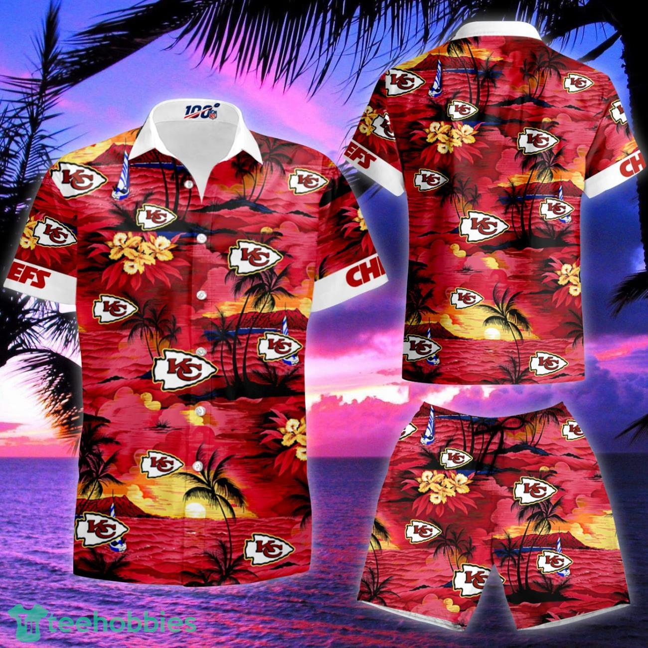 Kansas City Chiefs Cannabis All Over Printed Hawaiian Shirt & Short Product Photo 2