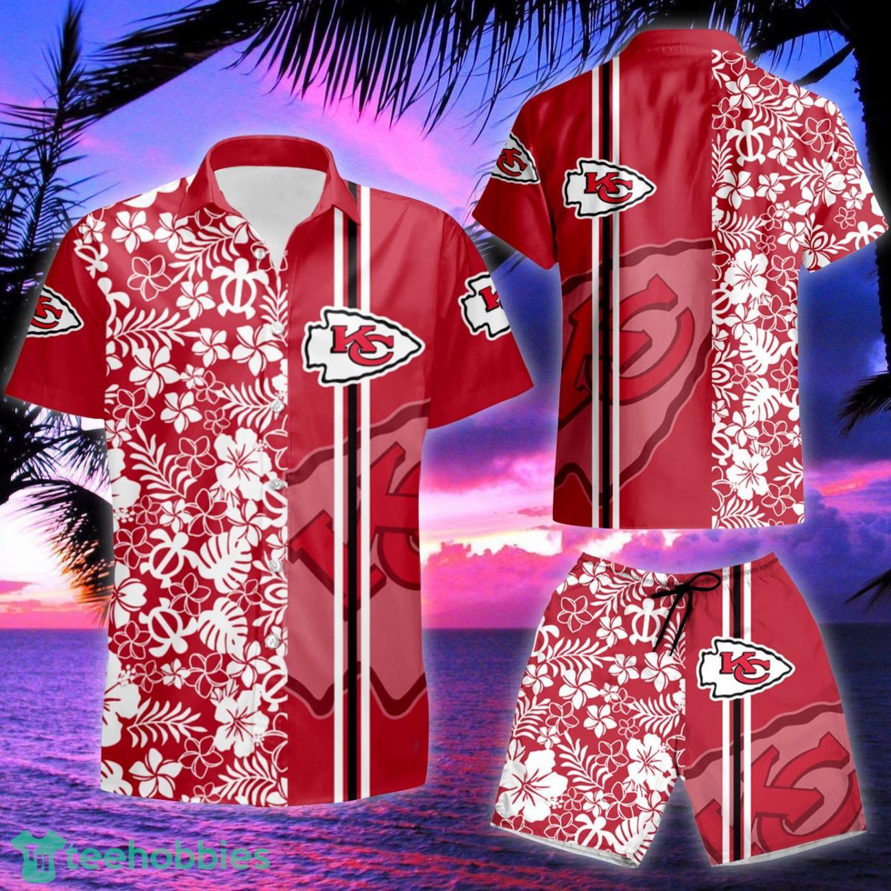 Kansas City Chiefs Floral And Turtle Hawaiian Shirt & Short Product Photo 2