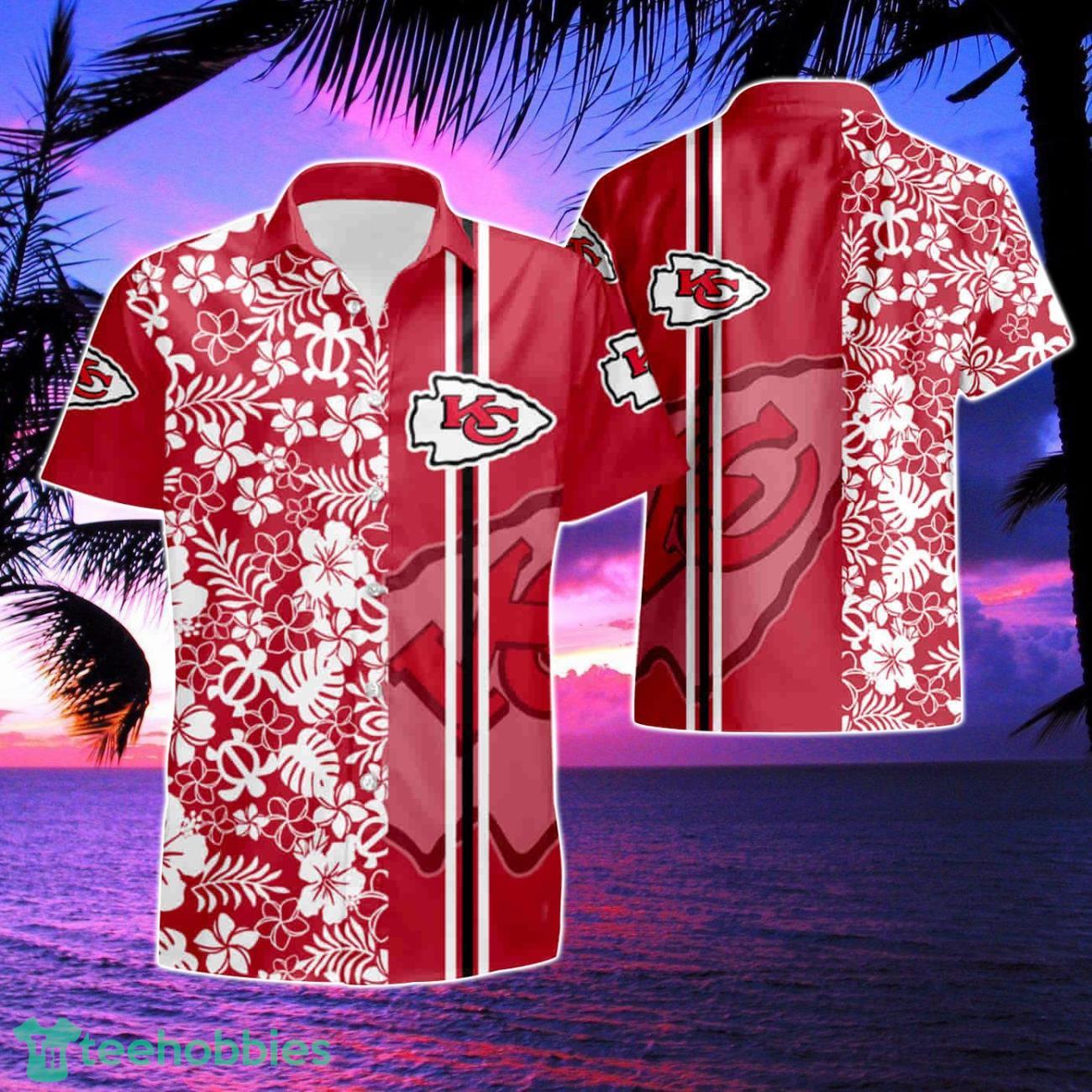 Kansas City Chiefs Floral And Turtle Hawaiian Shirt & Short Product Photo 1