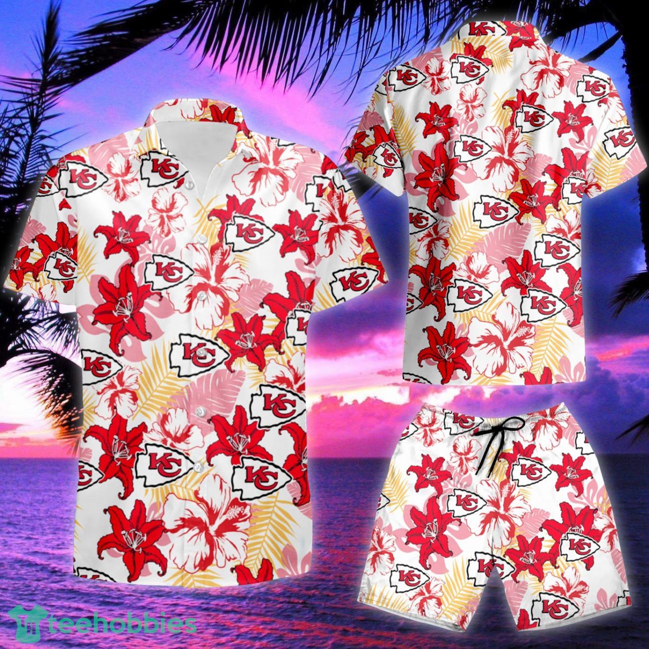 Kansas City Chiefs Flower Hawaiian Shirt & Short Product Photo 2
