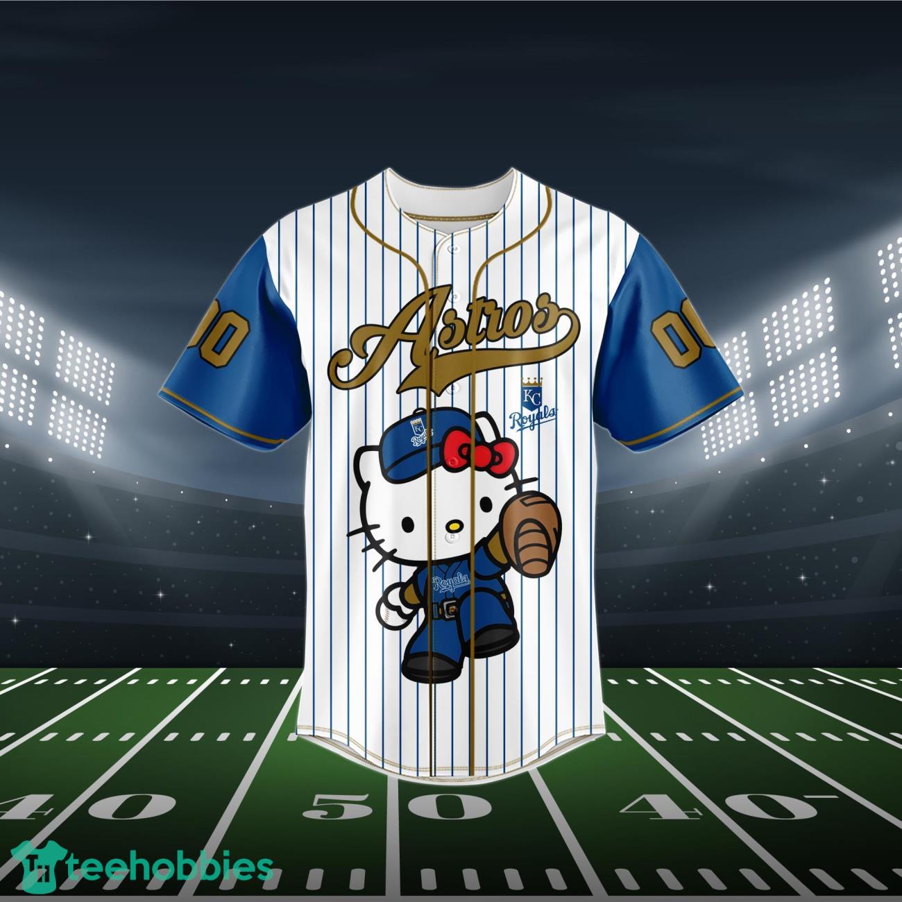 Kansas City Royals Baseball Jersey MLB Hello Kitty Custom Name & Number Product Photo 2