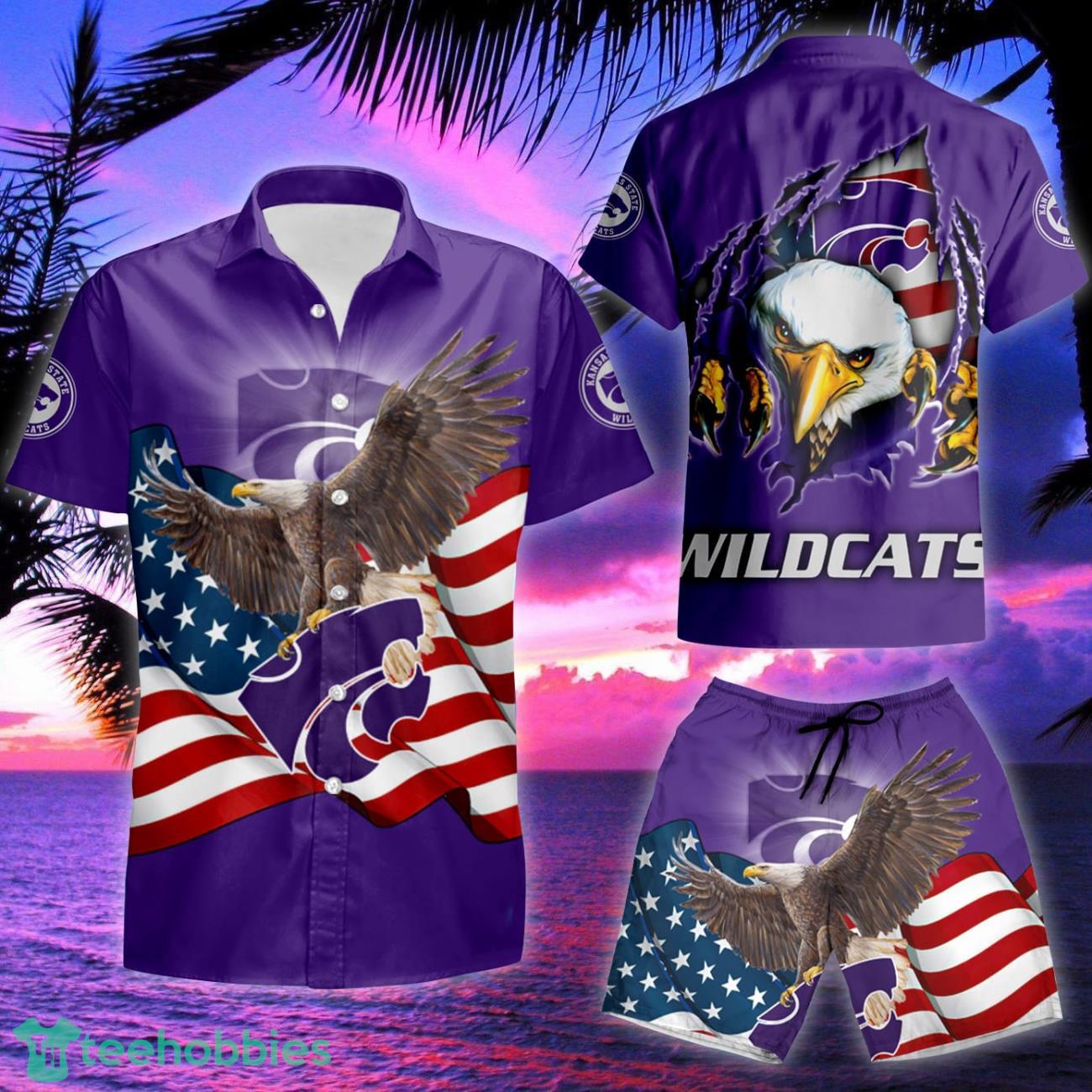 Kansas State Wildcats Hawaiian Shirt & Short image Kansas State Wildcats Hawaiian Shirt & Short Product Photo 2
