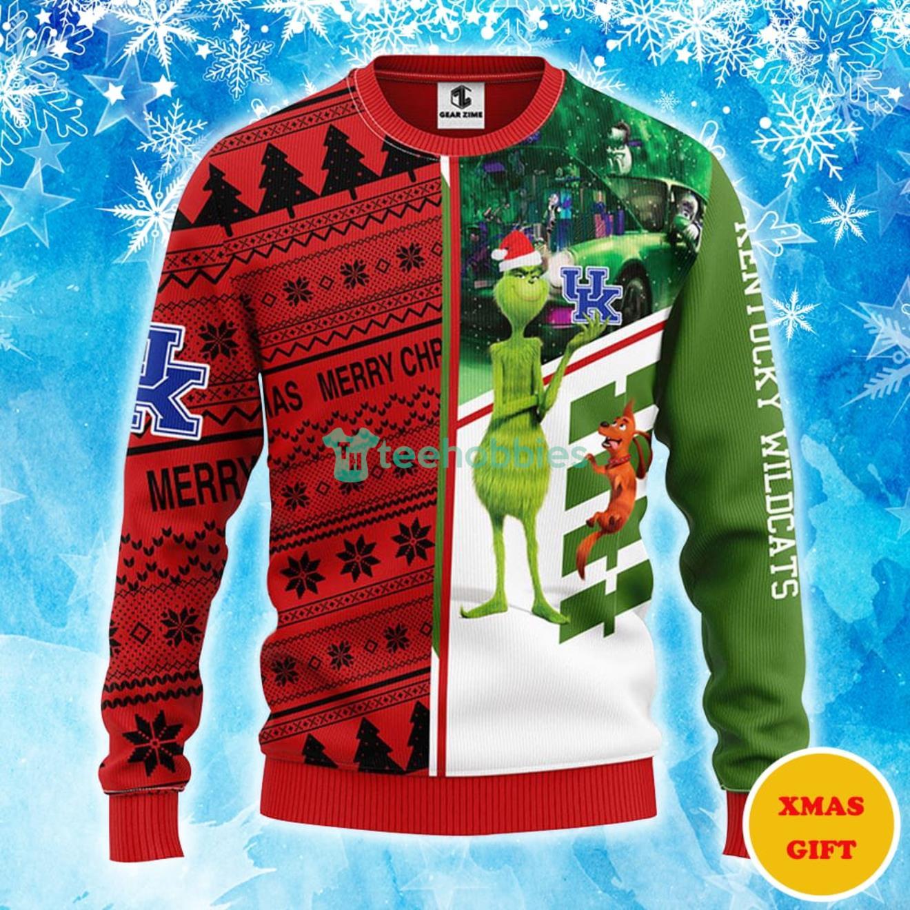 Kentucky Wildcats Grinch & Scooby-doo Christmas AOP Sweater Product Photo 1